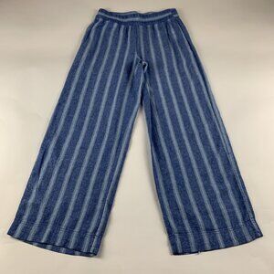 Old Navy Blue Multi Stripe Linen Blend Wide Leg Lounge Pant S